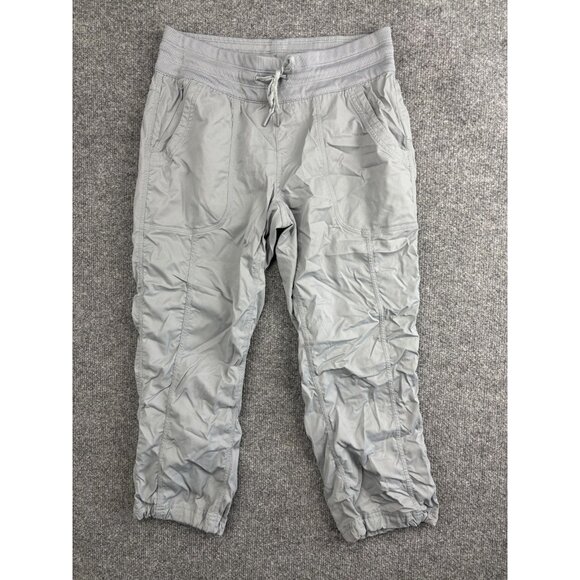 The North Face Capri Pants Womens Small Gray Ruched Stretch Quick Dry Hiking - Picture 1 of 7